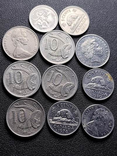 泉币菌-第223场-拍品多 请提前出价(工作原因  发货比较迟缓 已在拍卖规则里面说明 望理解) - 11枚一组 女王白铜币 各国女王白铜币 混合年份