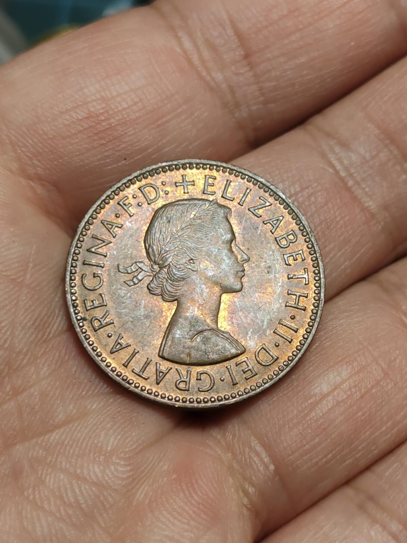 2026年第四十三场(总第二百一十二场）外国好品散币场(免佣金) 英国🇬🇧1962年半便士(伊丽莎白二世青年桂冠第二版)