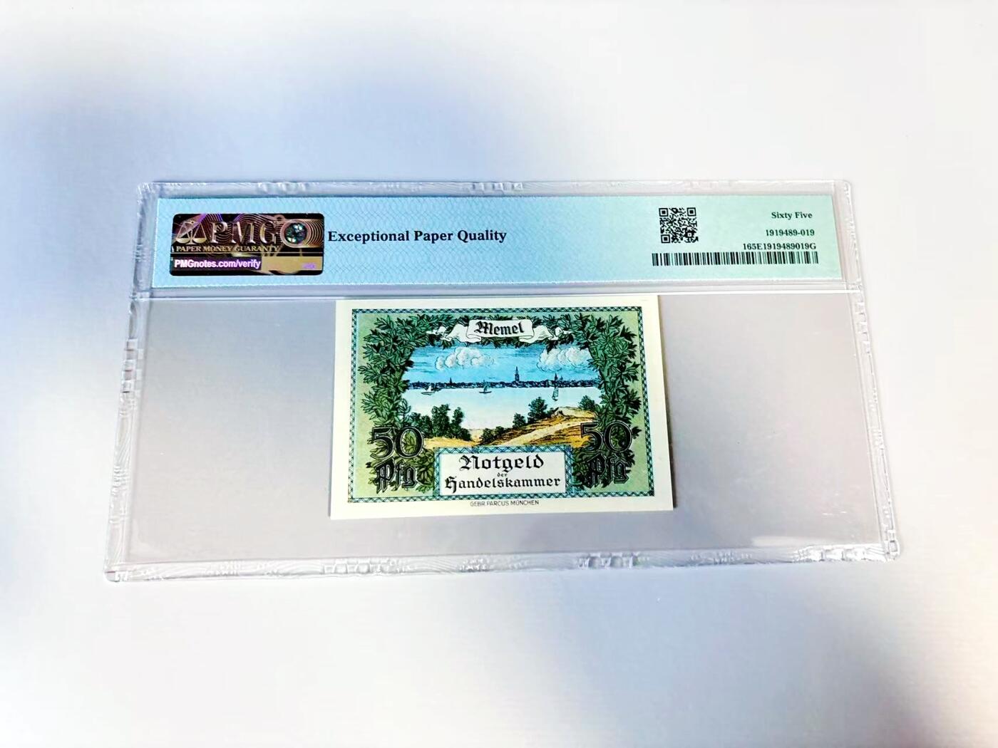 【Blue Auction】世界纸币精拍第807期——18级TOP拍卖/信誉/品质/专业/高效💫 【p1】梅梅尔 1922年1/2马克 PMG65EPQ 