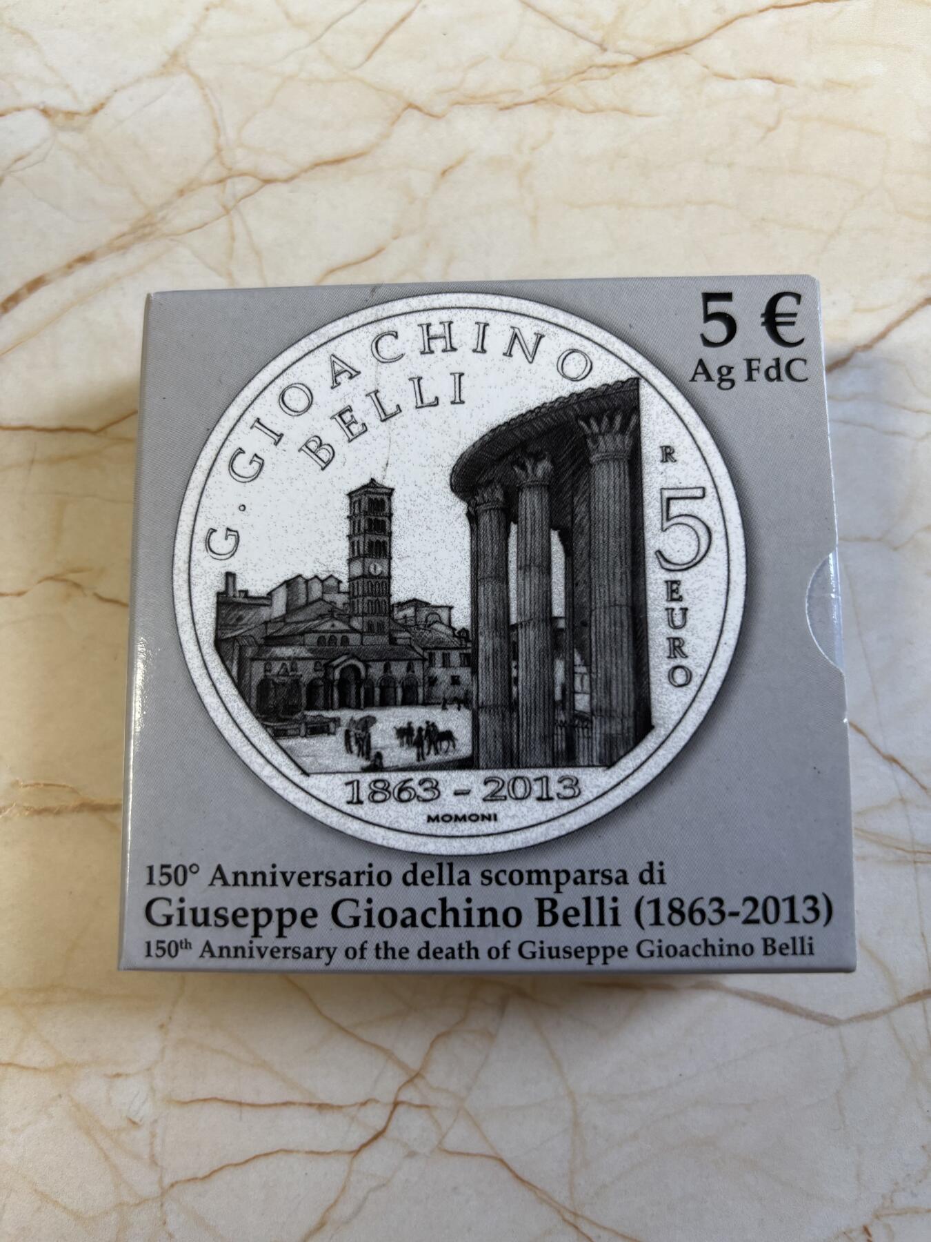 第197期拍卖 意大利2013年诗人朱塞佩吉奥奇诺贝利普制纪念银币，925银，18克，发行7000枚