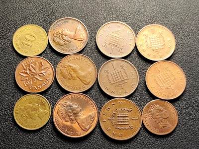 泉币菌-第223场-拍品多 请提前出价(工作原因  发货比较迟缓 已在拍卖规则里面说明 望理解) - 12枚一组 英女王铜币 混合年份