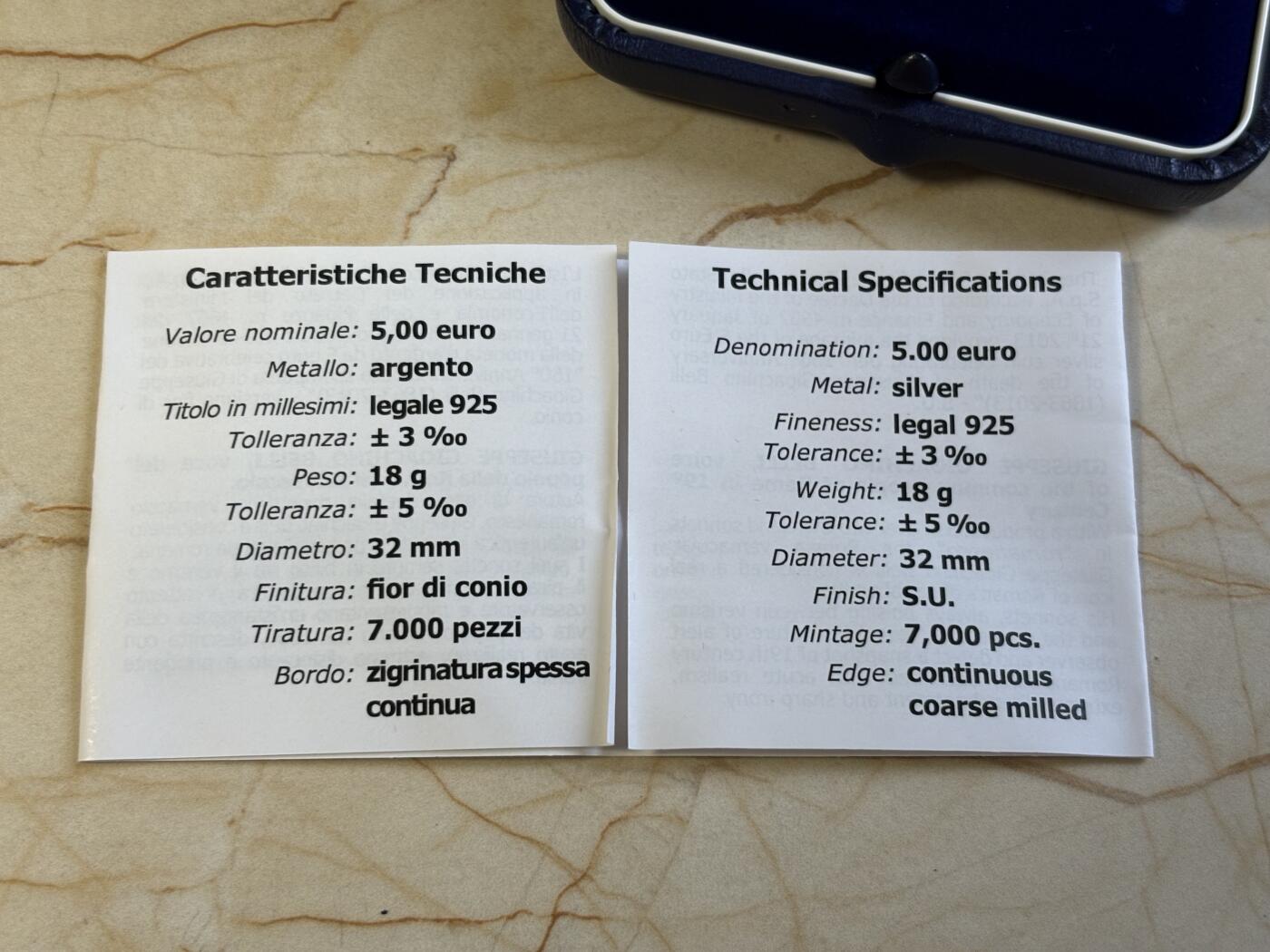 第197期拍卖 意大利2013年诗人朱塞佩吉奥奇诺贝利普制纪念银币，925银，18克，发行7000枚