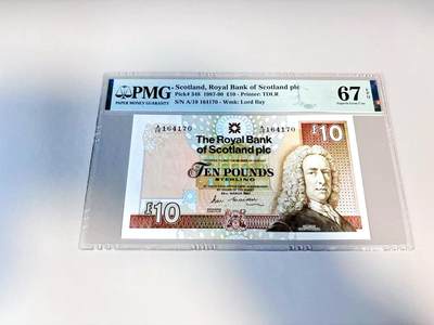 【Blue Auction】世界纸币精拍第807期——18级TOP拍卖/信誉/品质/专业/高效💫 - 苏格兰 1987年10镑 PMG67EPQ