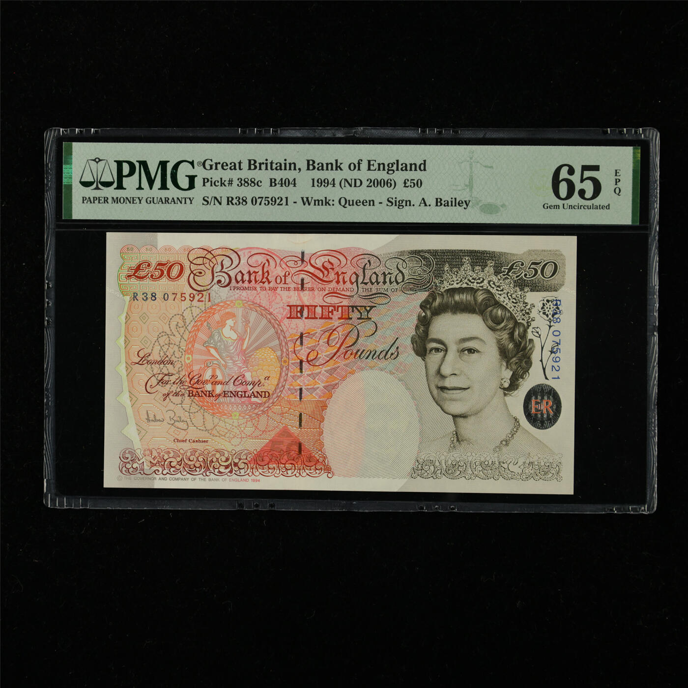 【亘邦集藏】第226期拍卖 1994年 英国50英镑 PMG 65EPQ R38 075921