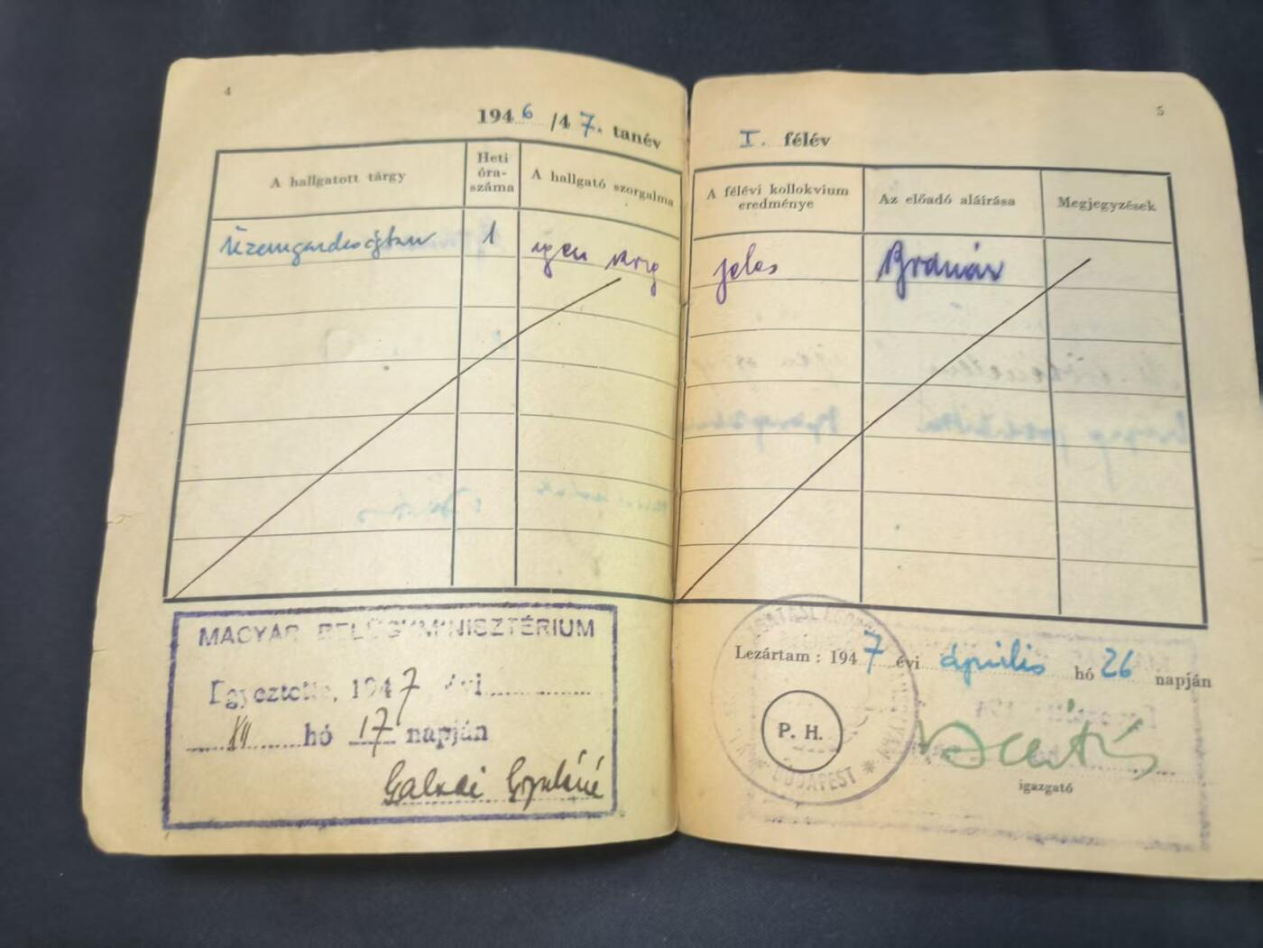 云宸嘉赏-勋臻佳藏四月精品甄选场次（低佣 一元一手） 匈牙利第二共和国（1946-1949）行政资格培训课程学生证  授予科长马泰伊・安德烈