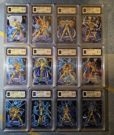 龙虎卡牌-八二场（满200元包邮，无佣金，每周六结拍，欢迎送拍） - 评级卡12张 卡游圣斗士第一弹 黄金圣斗士UR 一套 (已绝版)