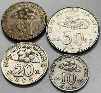 文馨钱币收藏第 299 场，长期接代拍业务 - 好品马来西亚民俗版 4 枚套