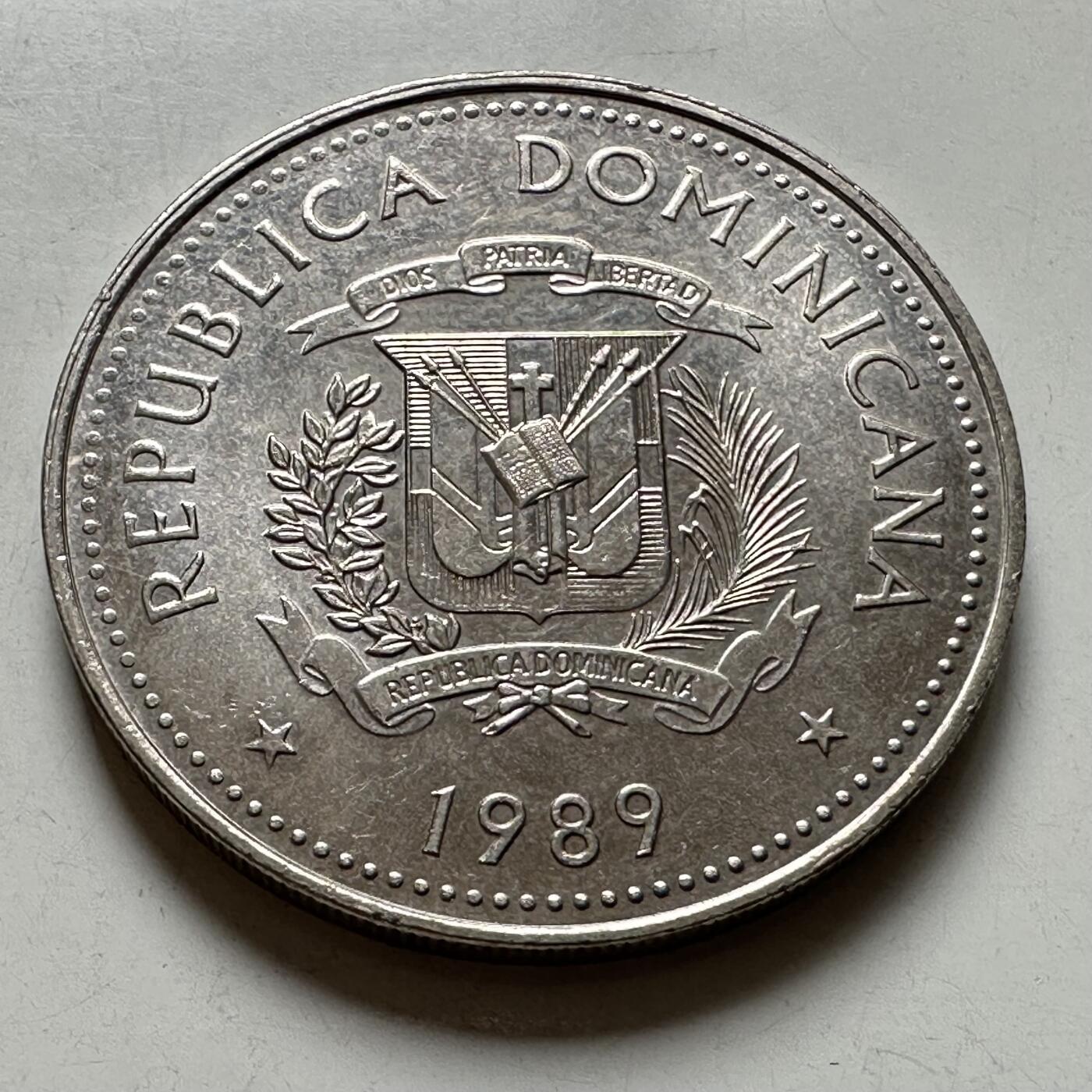 🌹外币初藏🌹🐯2026年第40场   每周二四六晚8️⃣点 世界钱币 多米尼加 1989年  1/2比索