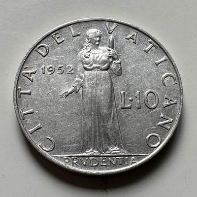 🌹外币初藏🌹🐯2026年第40场   每周二四六晚8️⃣点 世界钱币 - 梵蒂冈1952年10里拉