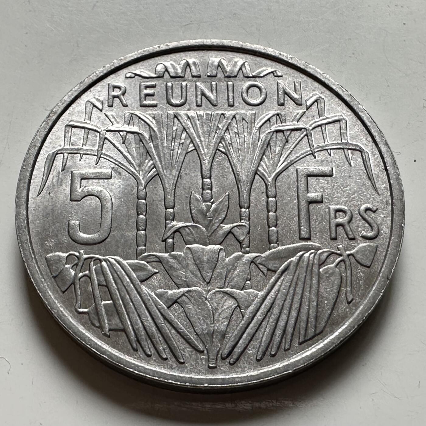 🌹外币初藏🌹🐯2026年第40场   每周二四六晚8️⃣点 世界钱币 法属留尼汪 1955年 5法郎