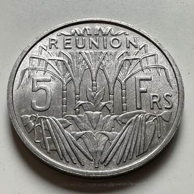 🌹外币初藏🌹🐯2026年第40场   每周二四六晚8️⃣点 世界钱币 - 法属留尼汪 1955年 5法郎