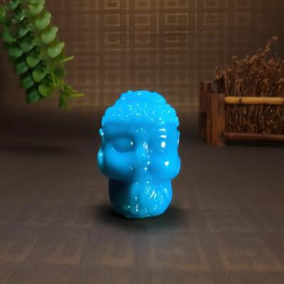 碧月说宝 君子怀瑾·当代和田玉清风专场(八) - 全玉化顶瓷顶蓝松石宝宝佛
