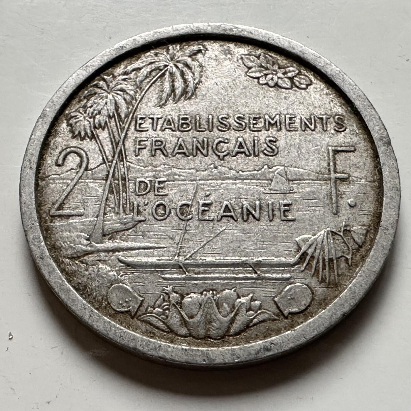 🌹外币初藏🌹🐯2026年第40场   每周二四六晚8️⃣点 世界钱币 法属大洋洲 1949年 2法郎