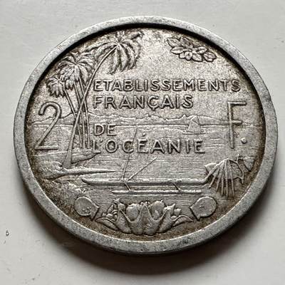 🌹外币初藏🌹🐯2026年第40场   每周二四六晚8️⃣点 世界钱币 - 法属大洋洲 1949年 2法郎