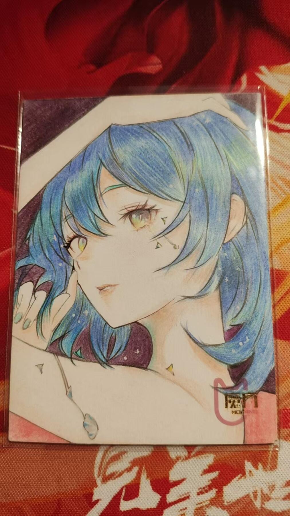 寸草不生 马年 第二期 精品高端手绘-名画师：绘绘--1/1--蓝发美女