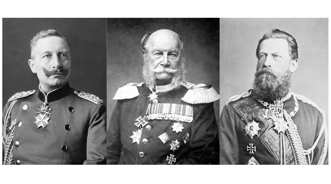 【艺术】德国艺术大章 威廉一世+三皇之年+鹰徽 高浮雕精制彩色超大镀金章70MM 120克