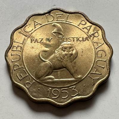 🌹外币初藏🌹🐯2026年第40场   每周二四六晚8️⃣点 世界钱币 - 巴拉圭1953年50分