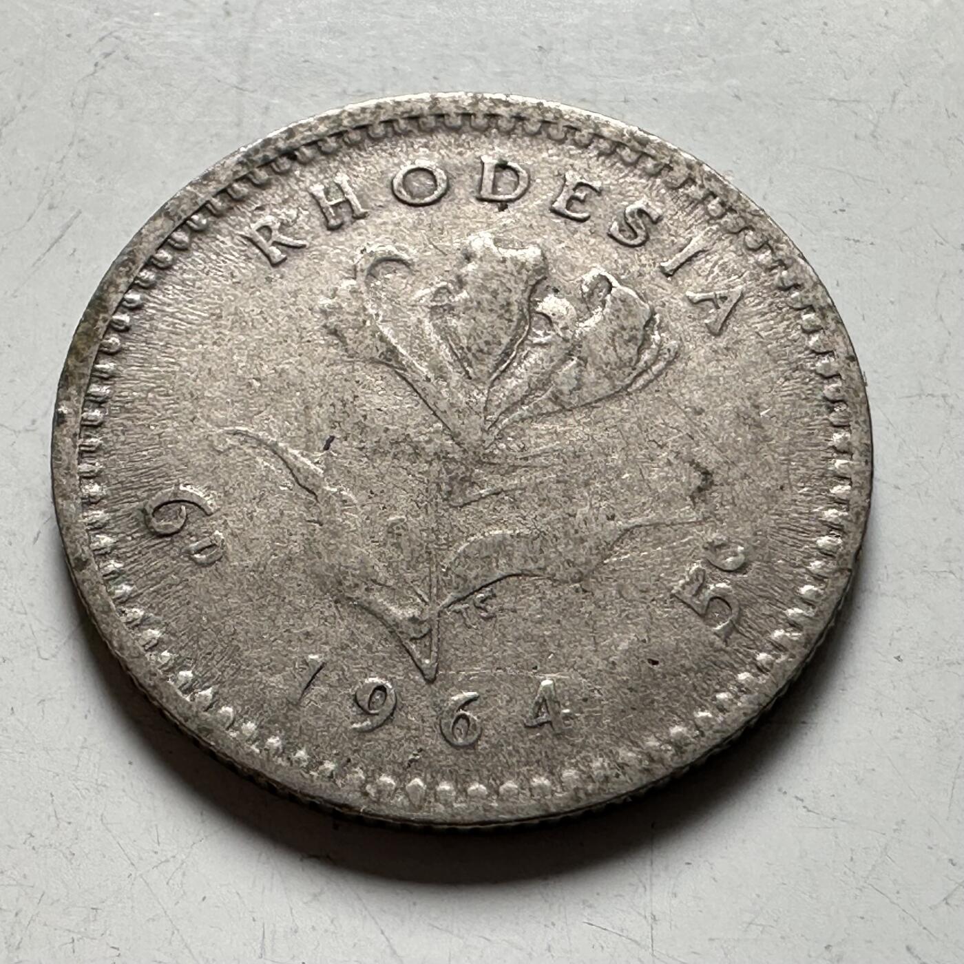 🌹外币初藏🌹🐯2026年第40场   每周二四六晚8️⃣点 世界钱币 罗得西亚 1964年 伊丽莎白二世 6便士 铜镍币 