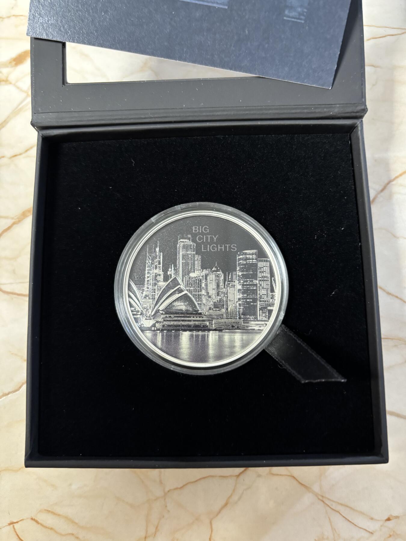 第197期拍卖 库克2023年城市之光系列澳洲悉尼1盎司纪念银币，999银，发行2023枚