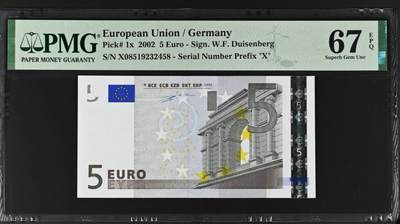 PMG67EPQ 欧盟德国一签5元纸币 - PMG67EPQ 欧盟德国一签5元纸币