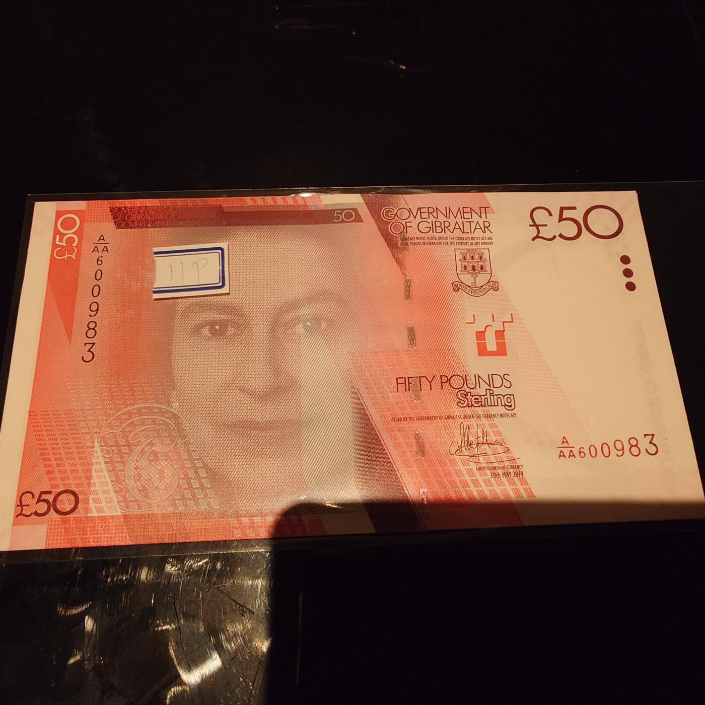 世界钱币～微拍第245期暨2026年第26期  新货卖剩品种部分上架提供选购 2019年直布罗陀50镑AAA冠 全新绝品无47尾号983