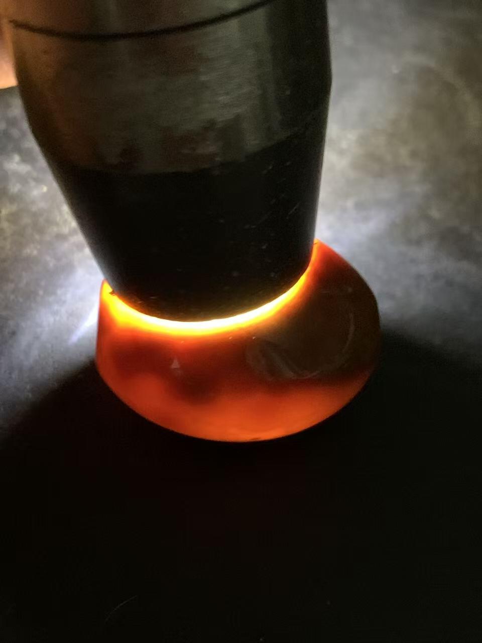 精美高玉化冻料鱼籽纹战国红玛瑙勒子一颗！