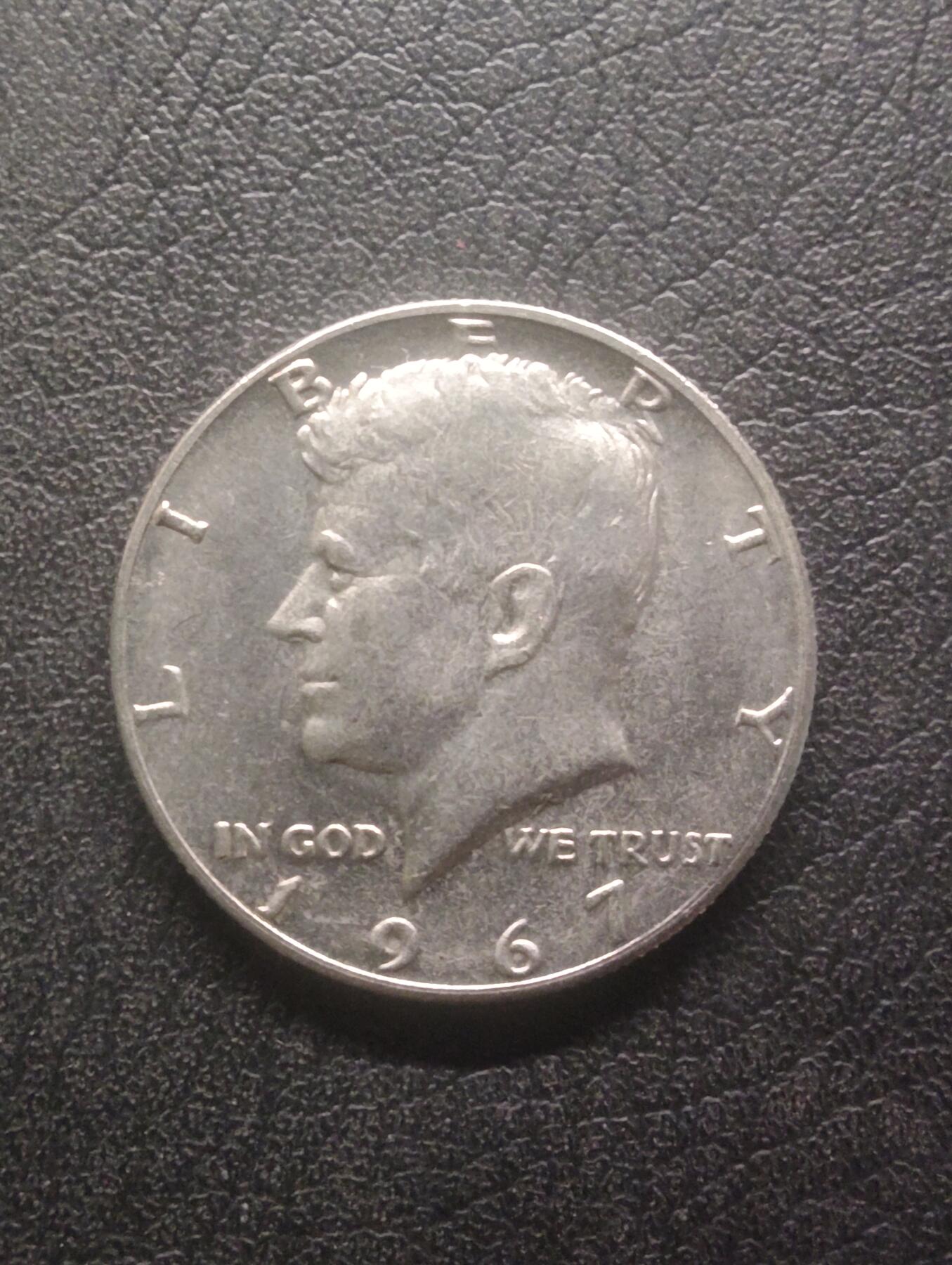 荟藏特别场次第十五期——“社长的硬币堆” 美国1967年1/2元银币 11.5克含银量40% 带光 低银肯尼迪·