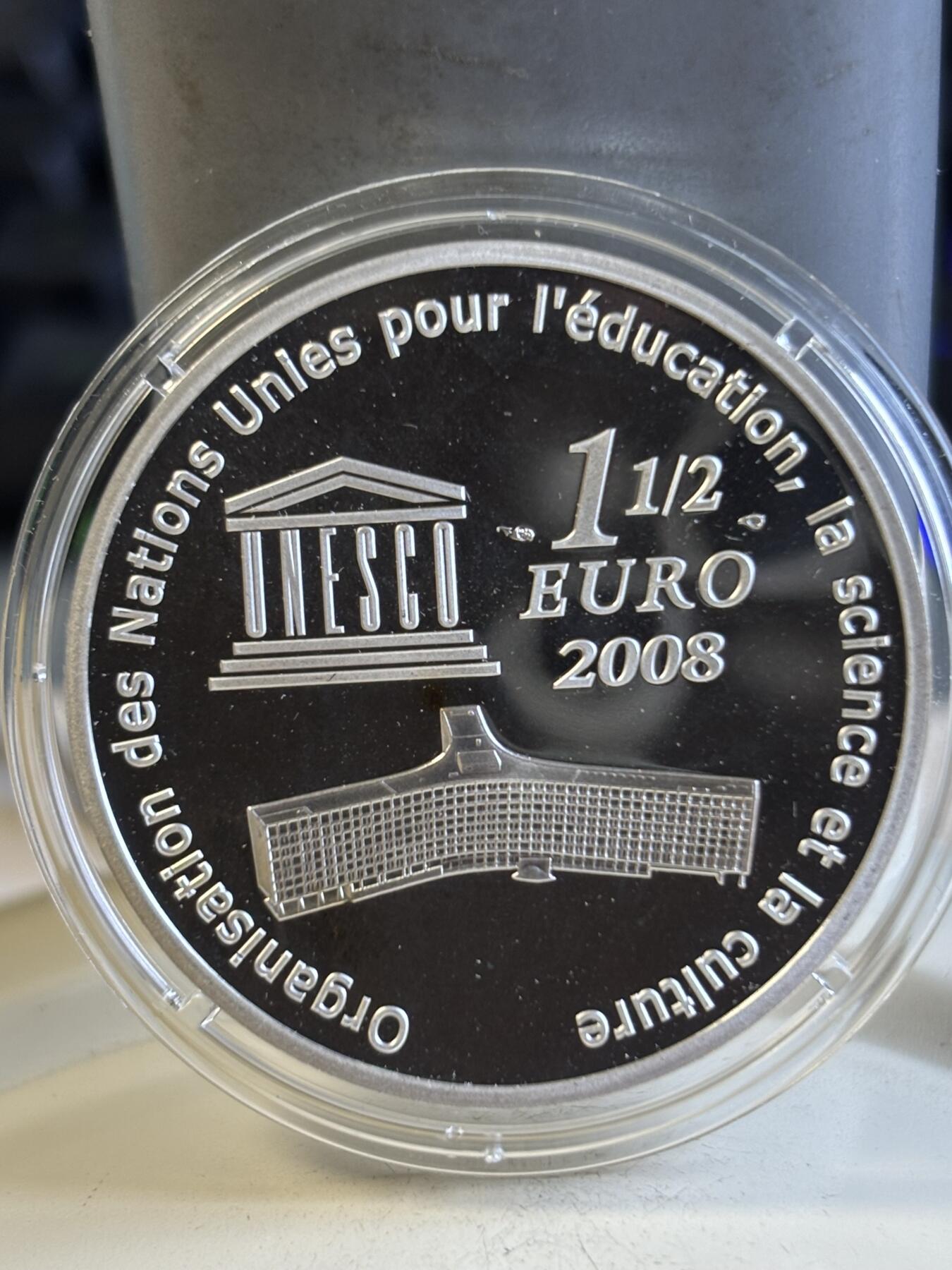 第197期拍卖 法国2008年世界文化遗产美国大峡谷国家公园精制纪念银币，900银，发行5000枚，22.2克，有氧化