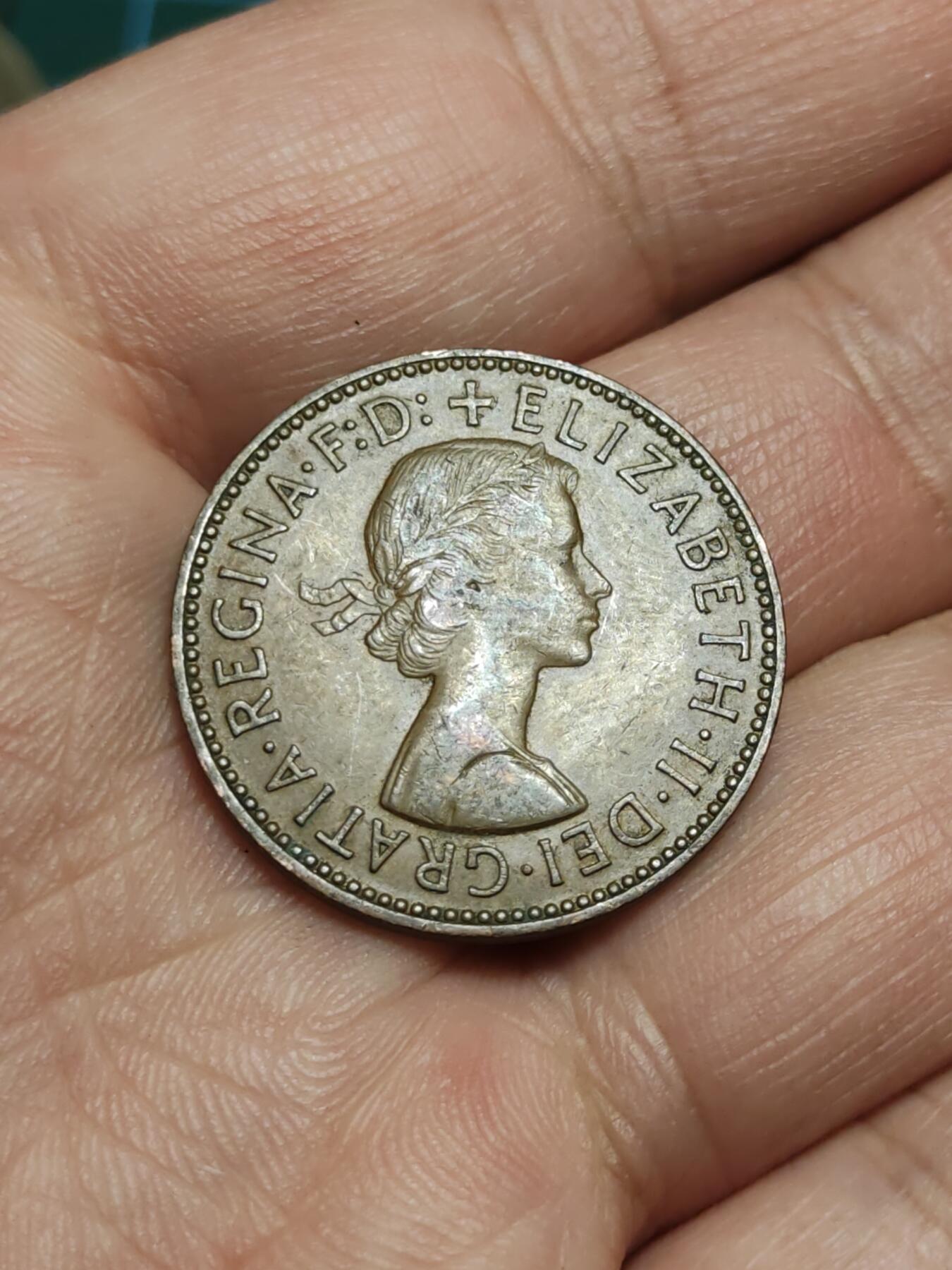 2026年第四十三场(总第二百一十二场）外国好品散币场(免佣金) 英国🇬🇧1957年半便士(伊丽莎白二世青年桂冠第二版)