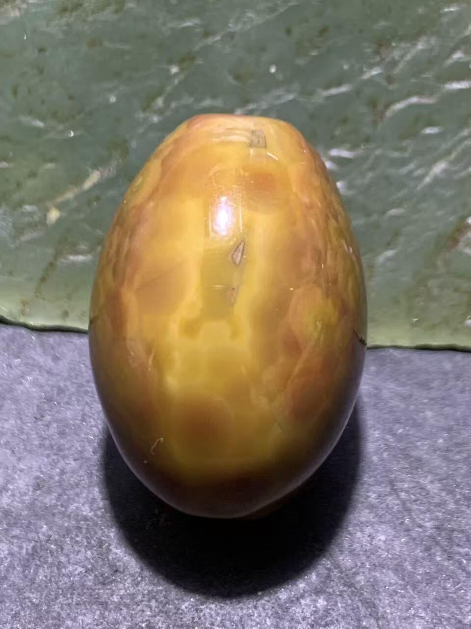 精美高玉化冻料鱼籽纹战国红玛瑙勒子一颗！