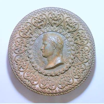 【艺术】法国艺术大章 拿破仑金叶冠+雄鹰盾徽 高浮雕精制超巨型盘型大镀银章 123MM 232克 - 【艺术】法国艺术大章 拿破仑金叶冠+雄鹰盾徽 高浮雕精制超巨型盘型大镀银章 123MM 232克