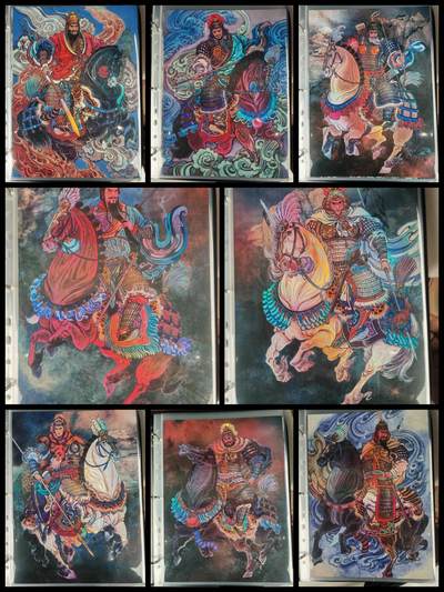 阳大大卡牌拍卖第109期（持续收拍品，周五晚上九点截拍，进群福利早知道） - 【A4彩闪】齐卡文化 冯涛三国 三国A4彩闪8张