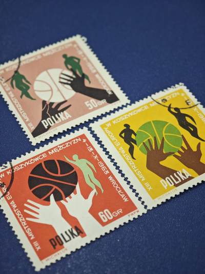橙子收藏第八期(社会主义国家邮票专场) - 这是一套波兰1963年为纪念第13届欧洲男子篮球锦标赛发行的体育主题邮票，其中的3枚信销票，兼具历史价值与设计美感