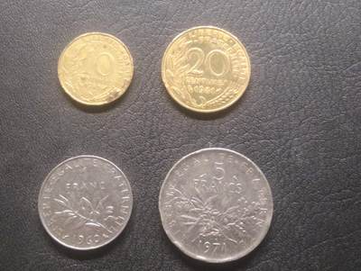 荟藏特别场次第十五期——“社长的硬币堆” - 法国10+20分+1+5法郎