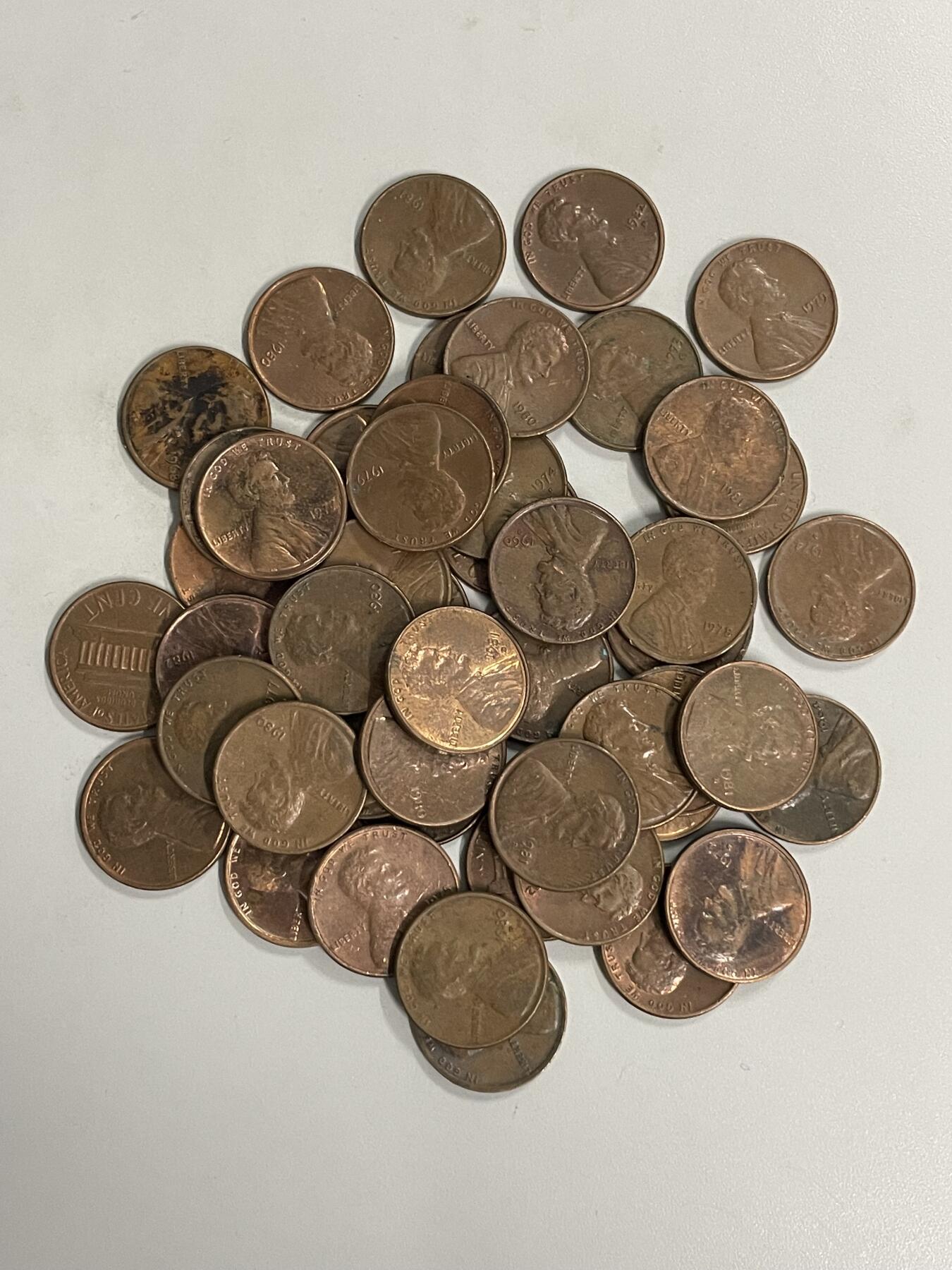 2026年第42场各国散币拍卖（总第192场） 美国1959-1982年林肯纪念堂1美分铜币50枚