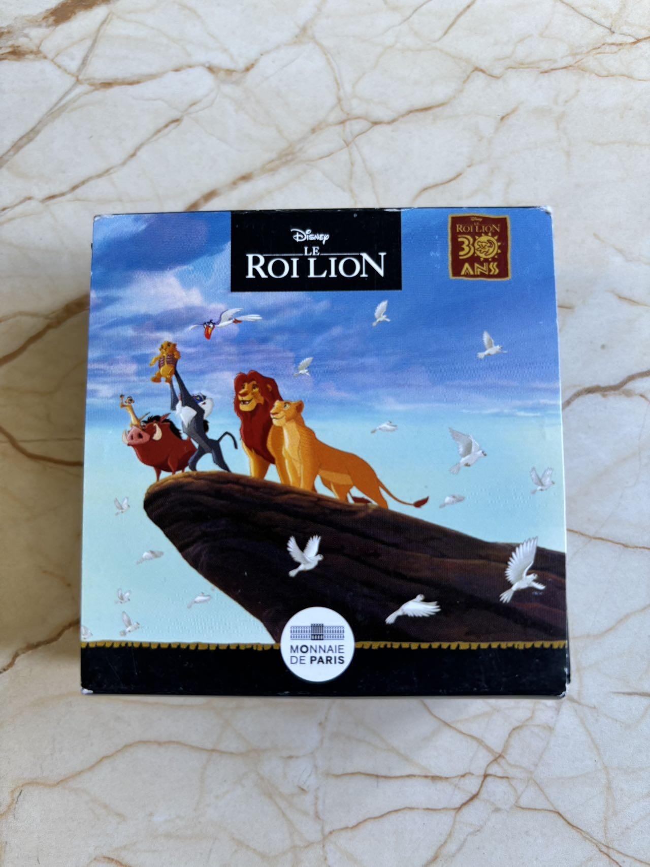 第197期拍卖 法国2024年迪士尼狮子王上映30周年彩色纪念银币，999银，22.2克，发行5000枚