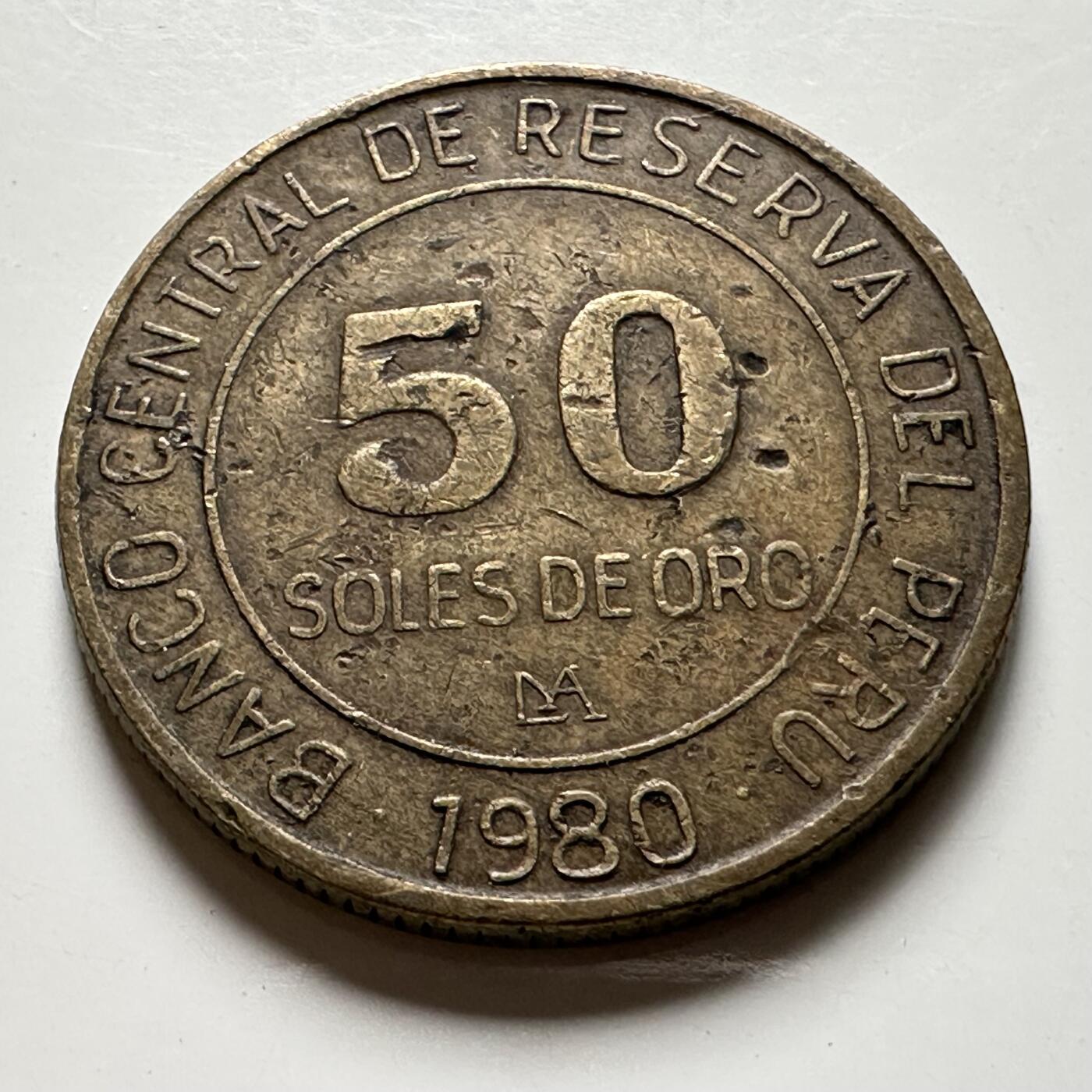 🌹外币初藏🌹🐯2026年第40场   每周二四六晚8️⃣点 世界钱币 秘鲁1980年50索尔