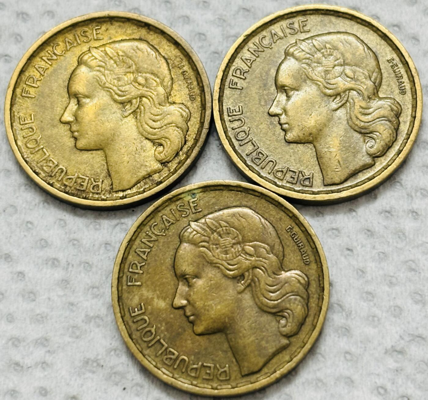 文馨钱币收藏第 299 场，长期接代拍业务 好品法国高卢雄鸡 10 法郎铜币 1951-52-53 年