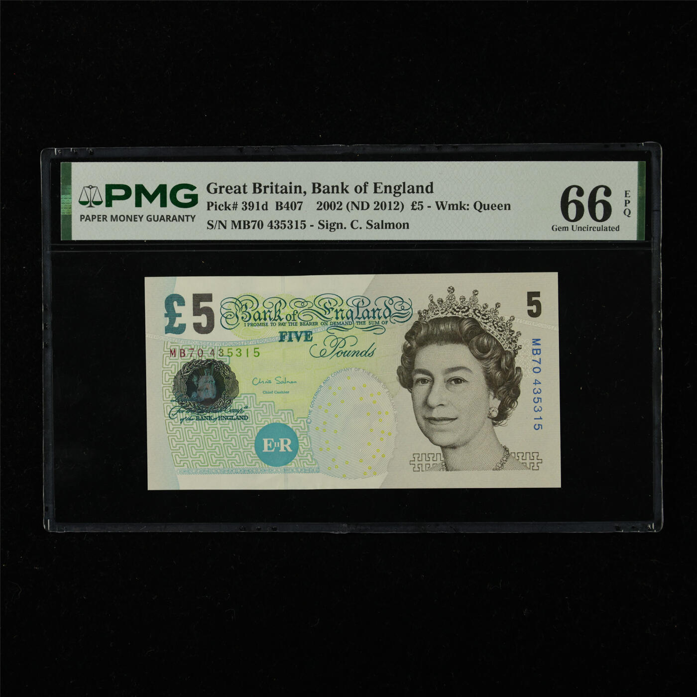 【亘邦集藏】第226期拍卖 2002年 英国5镑 PMG 66EPQ MB70 435315
