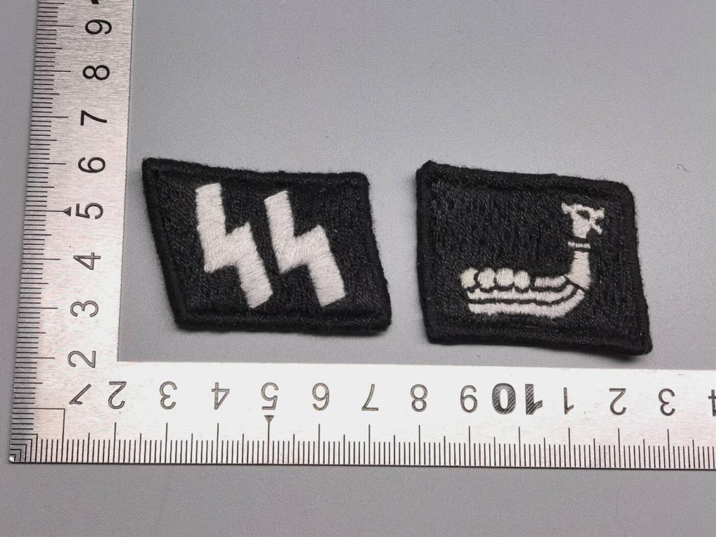 小驴勋章奖章收藏4月11日周六晚六点拍卖（珍爱和平，收藏战争，铭记历史，勿忘国耻，忠党爱国。有偿代拍，送拍规则在简介最后，参拍须阅读规则后再参拍，关系到运费包装发货时效真假辨别等关键信息，拍卖时不再发原图，看大图店主微信码在拍卖店铺介绍里） 现代工艺品 SS维京师领章 非原品