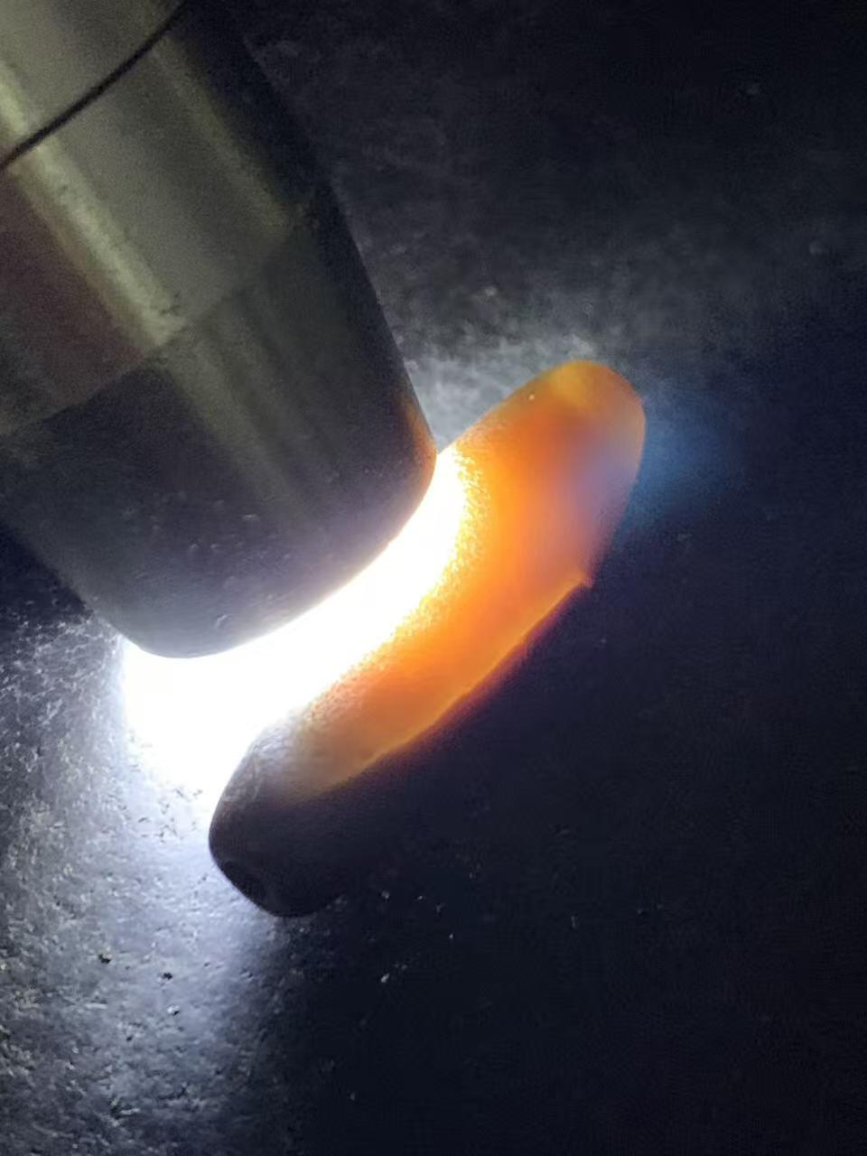 精美风化纹罕见一眼靠山图案药师玛瑙桶珠一个，