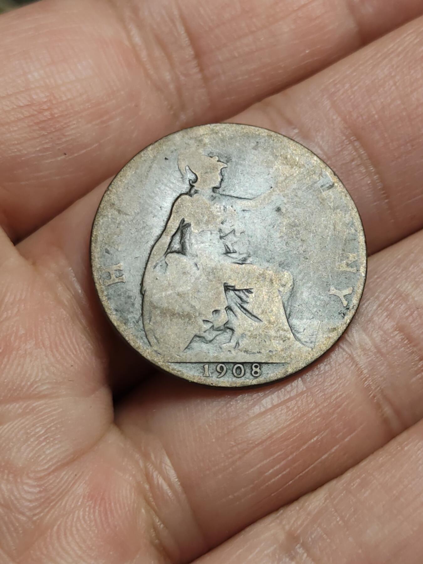 2026年第四十三场(总第二百一十二场）外国好品散币场(免佣金) 英国🇬🇧1908年半便士(爱德华七世时期)