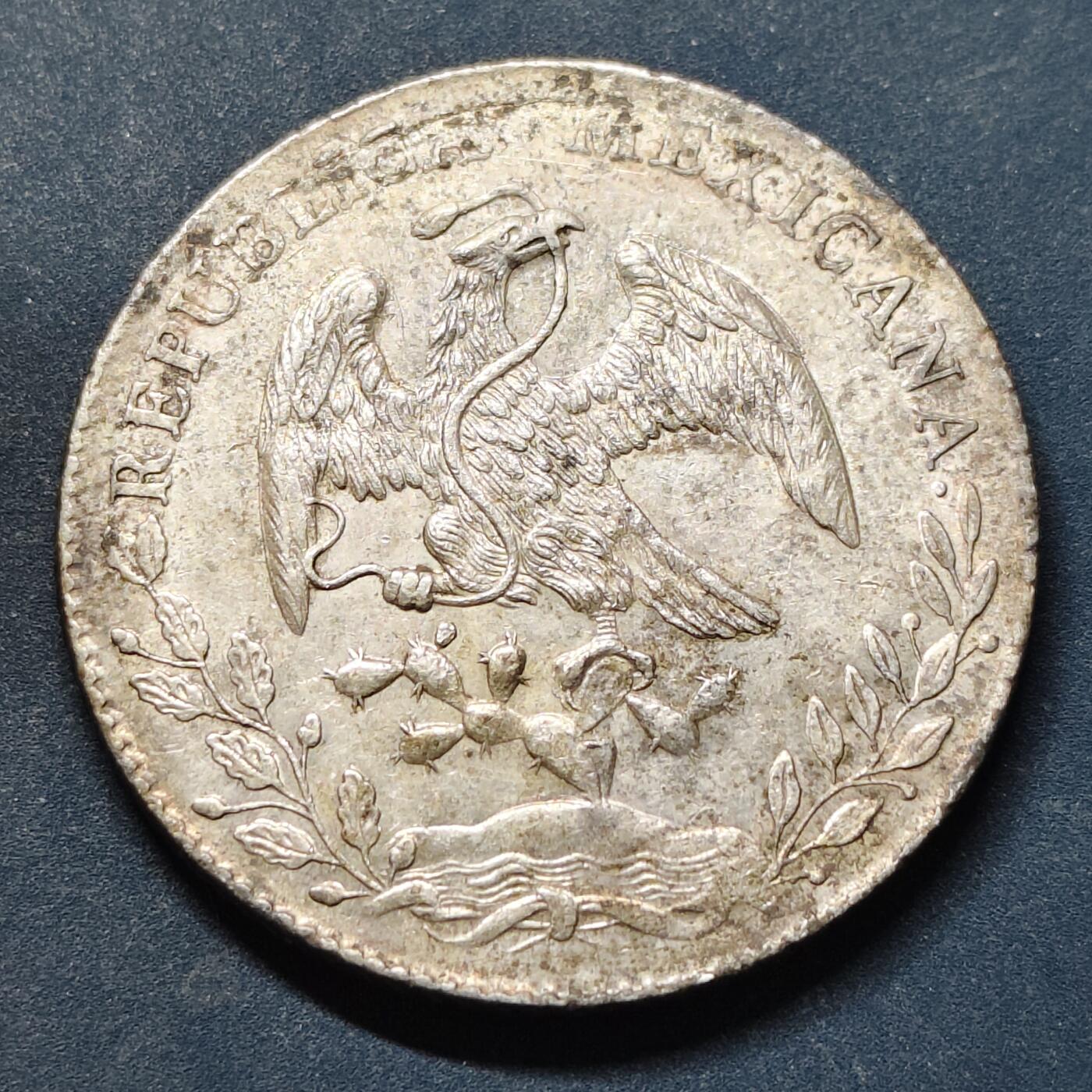 【全场包邮】纯粹捡漏拍519场 墨西哥1892年8瑞尔花边鹰洋银币-圣路易斯波托西州（PI）厂【28.9毫米27.07克90.3%】-D