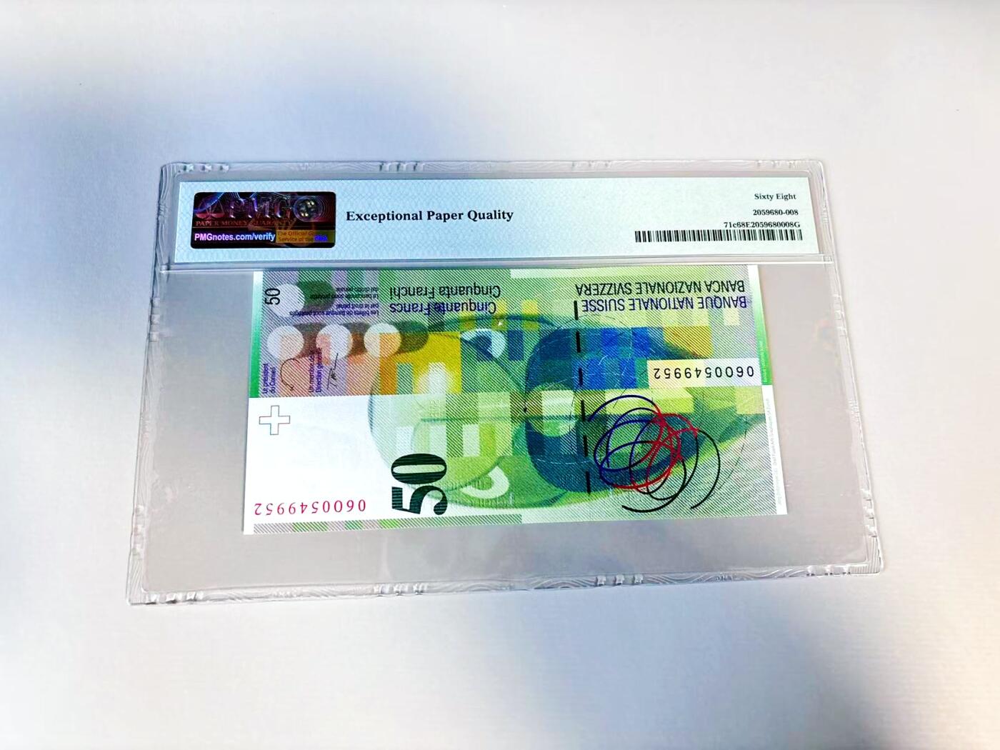 【Blue Auction】世界纸币精拍第807期——18级TOP拍卖/信誉/品质/专业/高效💫 瑞士 2006年50法郎 PMG68EPQ高分