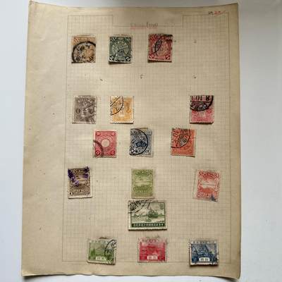 🌹外币初藏🌹🐯2026年第40场   每周二四六晚8️⃣点 世界钱币 - 大清 民国 香港 日本 老邮票 4页 3张大清龙票