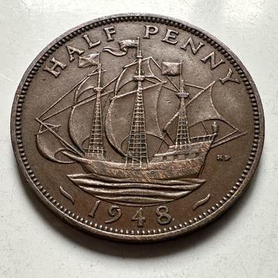 🌹外币初藏🌹🐯2026年第40场   每周二四六晚8️⃣点 世界钱币 - 英国1948年 半便士