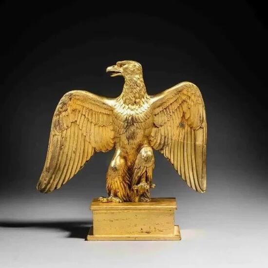 【艺术】法国艺术大章 拿破仑帝王鹰+雄鹰盾徽 高浮雕精制巨型盘型大镀银章 95MM 93克