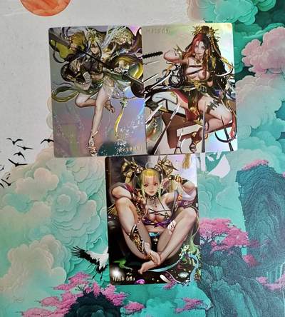 龙虎卡牌-八二场（满200元包邮，无佣金，每周六结拍，欢迎送拍） - 全息镭雕3张 卡玩帕克 异界水浒神姬某弹 A