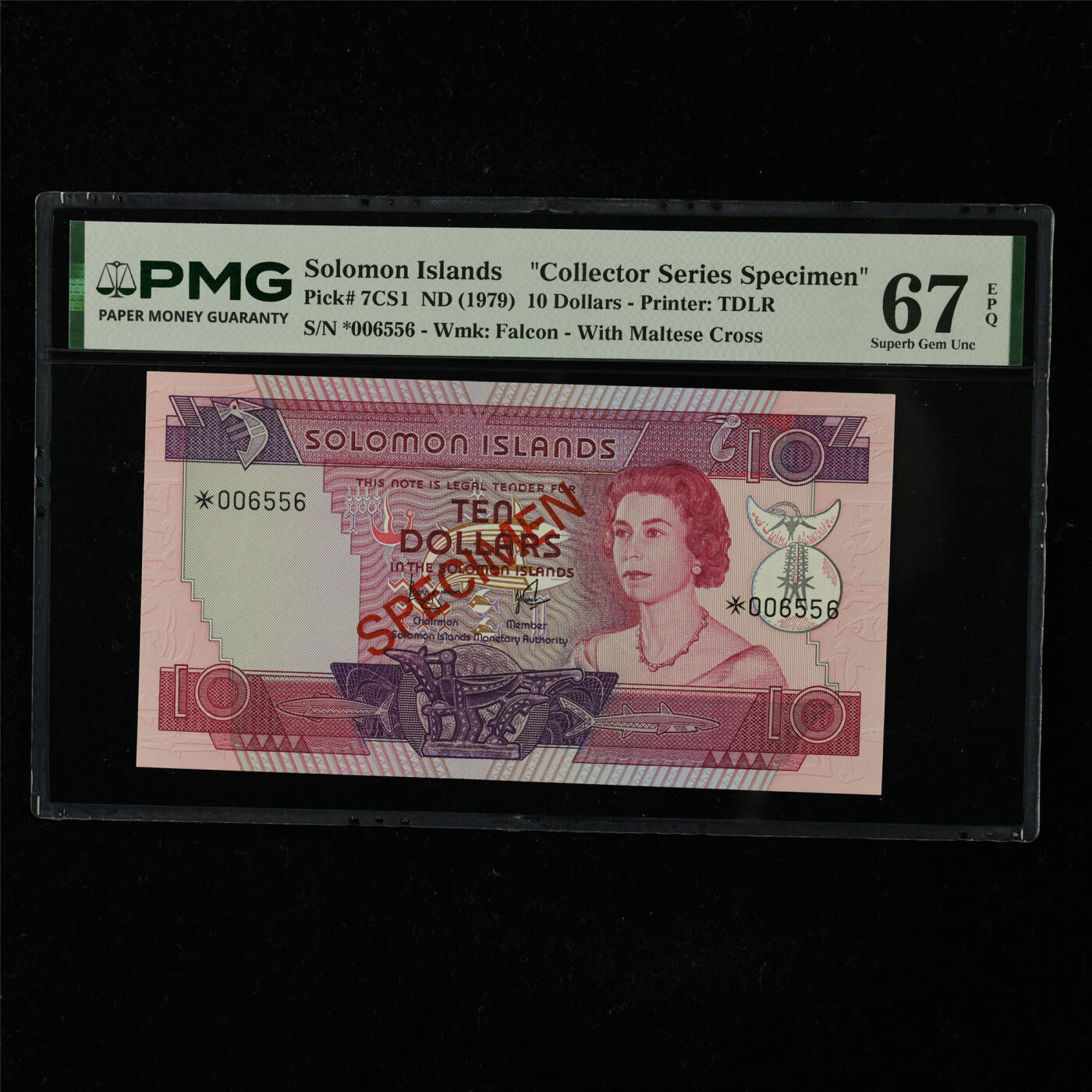 【亘邦集藏】第227期拍卖 1979年 所罗门群岛样钞10元 PMG 67EPQ *006556