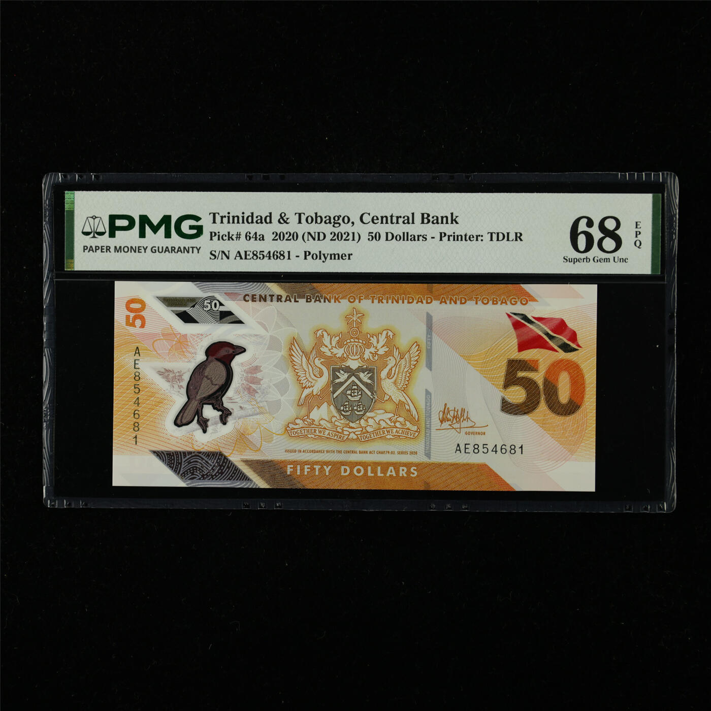 【亘邦集藏】第226期拍卖 2020年 特立尼达和多巴哥50元 PMG 68EPQ AE854681